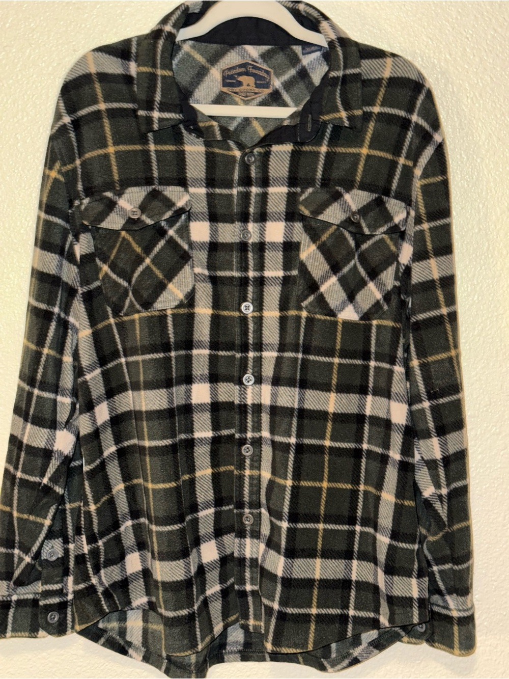 Men's Plaid Flannel Shirt - Olive/Black